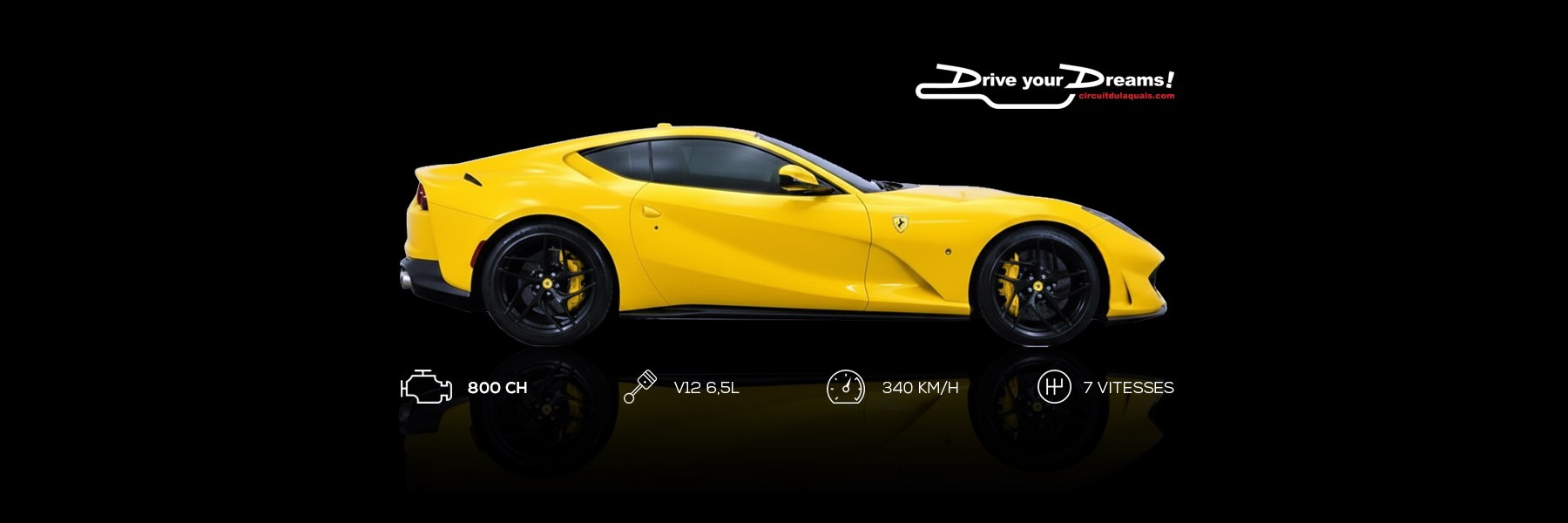 Stage de pilotage avec location d'une Ferrari 812 Superfast sur le circuit du Laquais.