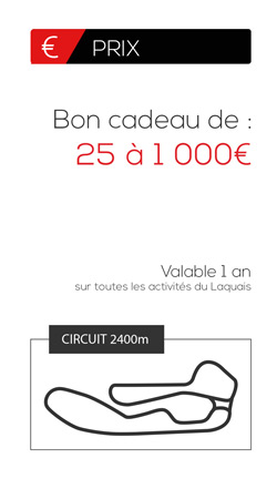 Chèque cadeau pilotage au Circuit du Laquais